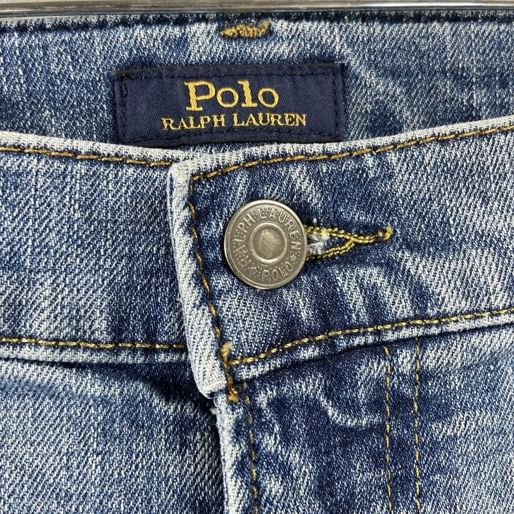 Polo Ralph Lauren Jeans men's 33x29 Sullivan Slim Fit Denim Blue Distressed